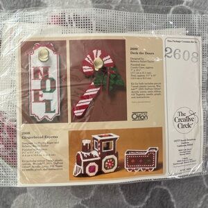 Vintage The Creative Circle Embroidery Kit 2608 Gingerbread Express Train